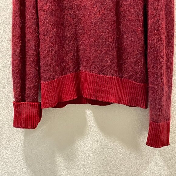 J. LINDEBERG Long Sleeve Turtleneck Pullover Mohair Blend Deep Red - L - Picture 4 of 12